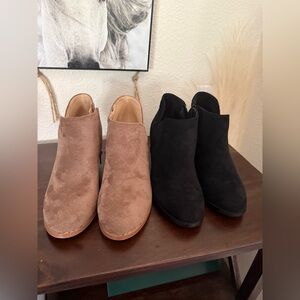 Stylish Suede Ankle Booties in Brown and Black